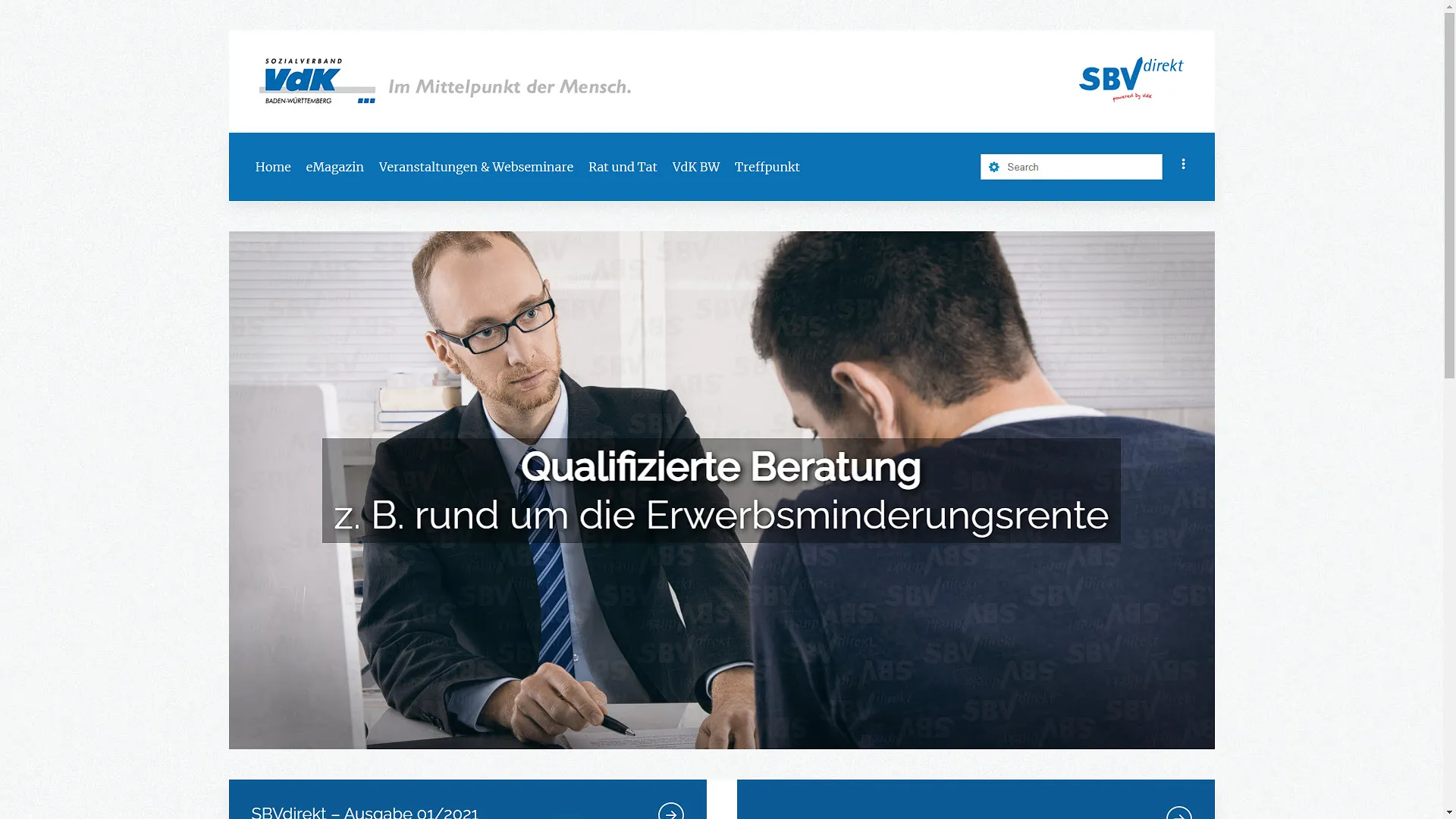 Weiterentwicklung der Website des Sozialverband VdK - Landesverband Baden-Württemberg, Stuttgart